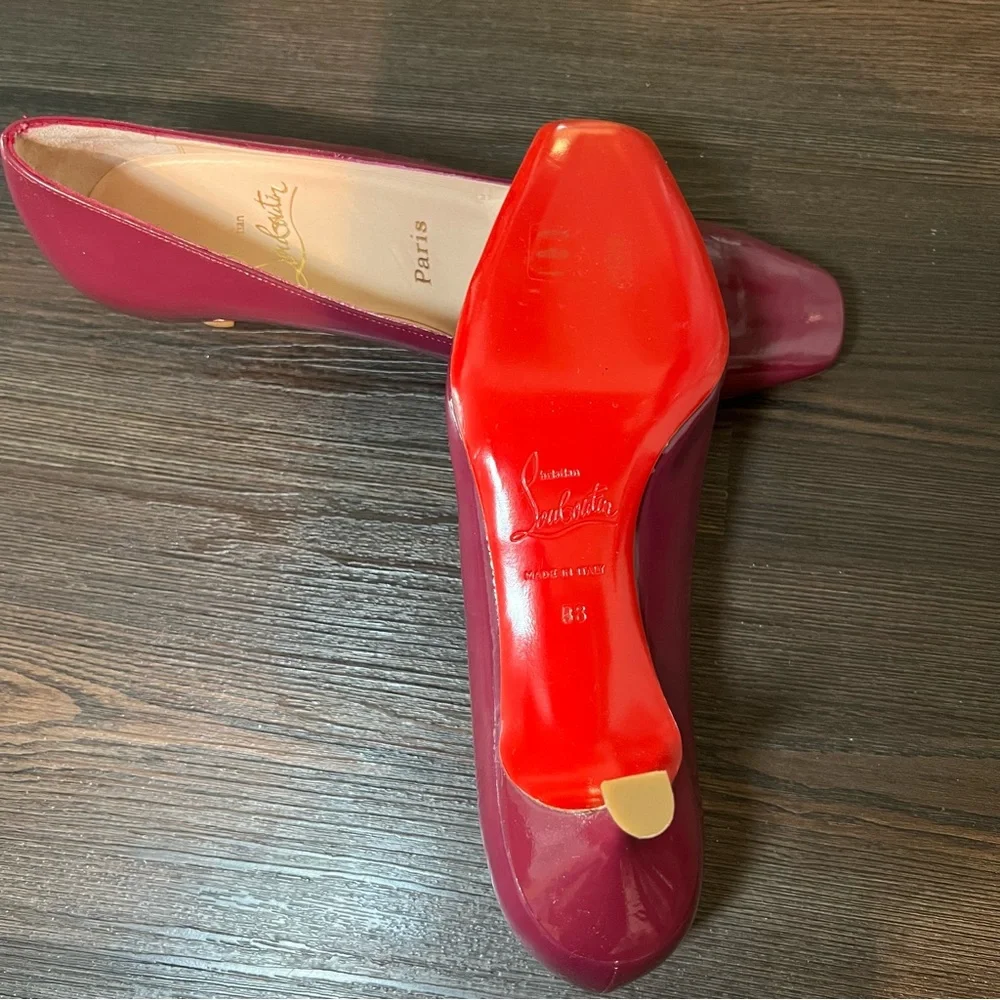 Vintage Christian Louboutin square toe patent leather heels. Never worn. - Picture 4 of 6